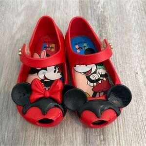 Mini Melissa X Disney Red Minnie Mickey Mary Jane Shoes